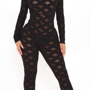 See Right Through mesh jumpsuit